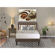 Pemberly Row 2-Piece Bedroom Set with Fabric Headboard in Antique Walnut