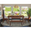 Pemberly Row 5-Piece Wood Dinette Set with Slatted Chairs in Mahogany