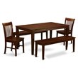 Pemberly Row 5-Piece Wood Dinette Set with Slatted Chairs in Mahogany
