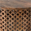Pemberly Row Mango Wood Lattice Coffee Table Set of 2 in Brown