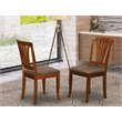 Pemberly Row Wood Dining Chairs in Saddle Brown Linen (Set of 2)