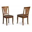 Pemberly Row Wood Dining Chairs in Saddle Brown Linen (Set of 2)