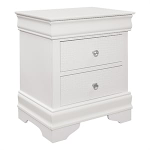 Pemberly Row Teich 24&quot Nightstand with 2 Drawers in Crisp White