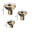 Pemberly Row Round Decorative Bowl Set of 3 in Black/Gold Aluminum
