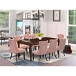 Pemberly Row 9-Piece Wood Dining Set with Upholstered Chairs in Mahogany