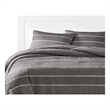 Pemberly Row 3 Piece Queen Comforter Set Striped Woven Jacquard in Gray