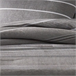 Pemberly Row 3 Piece Queen Comforter Set Striped Woven Jacquard in Gray