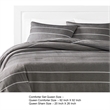 Pemberly Row 3 Piece Queen Comforter Set Striped Woven Jacquard in Gray
