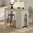 Pemberly Row 3 Piece Dining Table Kitchen Island with Storage