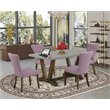 Pemberly Row V-Style 5-Piece Wood Dining Set in Brown and Cement Finish