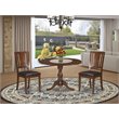 Pemberly Row 3-Piece Dining Set in Mahogany Finish with Leather Seat