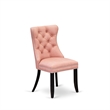 Pemberly Row Faux Leather Parson Dining Chairs in Beige Red (Set of 2)