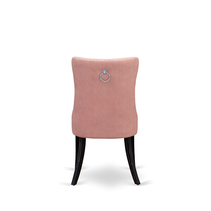 Pemberly Row Faux Leather Parson Dining Chairs in Beige Red (Set of 2)