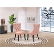 Pemberly Row Faux Leather Parson Dining Chairs in Beige Red (Set of 2)