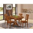 Pemberly Row 5-Piece Saddle Brown Oval Wood Dining Set with 18