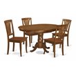 Pemberly Row 5-Piece Saddle Brown Oval Wood Dining Set with 18
