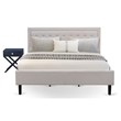 Pemberly Row 2-Piece Wood King Bedroom Set in Mist Beige/White
