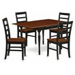 Pemberly Row 5-Piece Wood Dining Set in Black and Cherry Finish