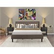 Pemberly Row 3-Piece King Bedroom Set in Brown Fabric with Nightstands