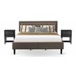 Pemberly Row 3-Piece King Bedroom Set in Brown Fabric with Nightstands