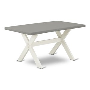 Pemberly Row 36x60&quot Wood Dining Table in Cement & Linen White Finish