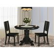 Pemberly Row 3-Piece Wood Dining Table and Chairs in Black Finish