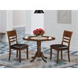 Pemberly Row 3-Piece Dining Set with Faux Leather Seats in Espresso