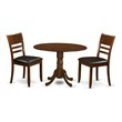 Pemberly Row 3-Piece Dining Set with Faux Leather Seats in Espresso