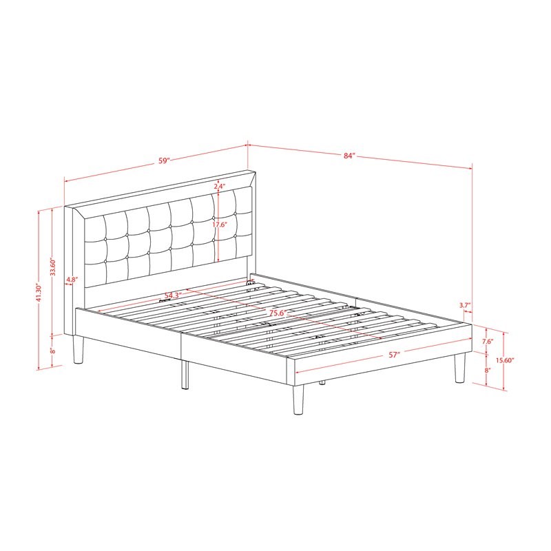Pemberly Row 2 Pc Wood Platform Bedroom Set in Mist Beige & Urban Gray