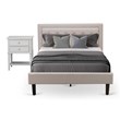 Pemberly Row 2 Pc Wood Platform Bedroom Set in Mist Beige & Urban Gray