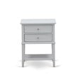 Pemberly Row 2 Pc Wood Platform Bedroom Set in Mist Beige & Urban Gray