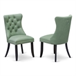Pemberly Row Faux Leather Parson Dining Chairs in Willow Green (Set of 2)