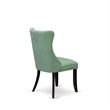 Pemberly Row Faux Leather Parson Dining Chairs in Willow Green (Set of 2)