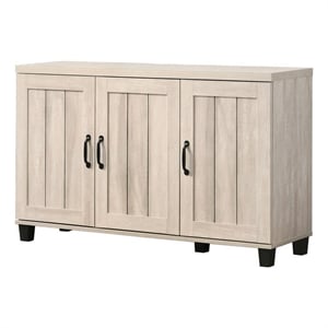 Pemberly Row 45&quot 3 Door Sideboard Cabinet with 6 Shelves in Ivory Gray