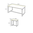 Pemberly Row 3 Piece Coffee Table Set Carbon Fiber Top in Blue
