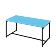 Pemberly Row 3 Piece Coffee Table Set Carbon Fiber Top in Blue