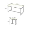 Pemberly Row 3 Piece Coffee Table Set Carbon Fiber Top in Blue