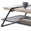 Pemberly Row Coffee Table with Wooden Top and Mesh Shelf Brown and Black