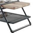 Pemberly Row Coffee Table with Wooden Top and Mesh Shelf Brown and Black