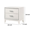 Pemberly Row Nightstand with 2 Drawers and Shimmer Accent Trim in White