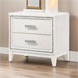 Pemberly Row Nightstand with 2 Drawers and Shimmer Accent Trim in White