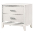 Pemberly Row Nightstand with 2 Drawers and Shimmer Accent Trim in White