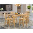 Pemberly Row 5-Piece Rubber Wood Pub Dining Set with Chairs in Oak