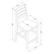 Pemberly Row 5-Piece Rubber Wood Pub Dining Set with Chairs in Oak
