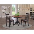 Pemberly Row 3-Piece Wood Dining Set with Pedestal Base in Black/Cherry