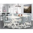 Pemberly Row 7-Piece Rectangular Wood Dining Table Set in White/Baby Blue