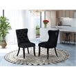 Pemberly Row Linen Fabric Parson Dining Chairs in Black (Set of 2)
