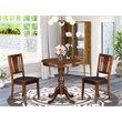 Pemberly Row 3-Piece Wood Dining Set with Faux Leather Seat in Mahogany