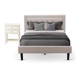 Pemberly Row 2-Piece Wood Platform Full Bedroom Set in Mist Beige and Cream