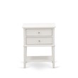 Pemberly Row 2-Piece Wood Platform Full Bedroom Set in Mist Beige and Cream